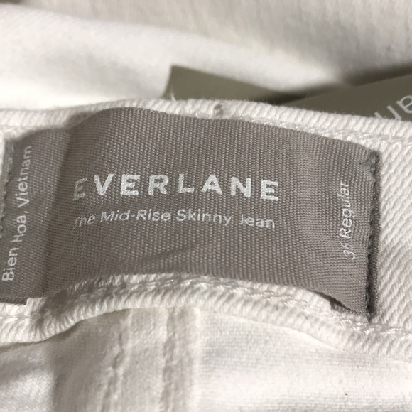 Everlane White Jeans Mid Rise High Stretch Skinny Jeans Plus Size White 35R NWT - Picture 6 of 7